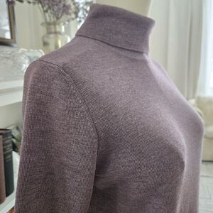 Eileen Fisher Merino Wool Plum Turtleneck Sweater